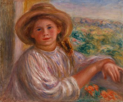 Chica en un balcón, Cagnes de Pierre Auguste Renoir